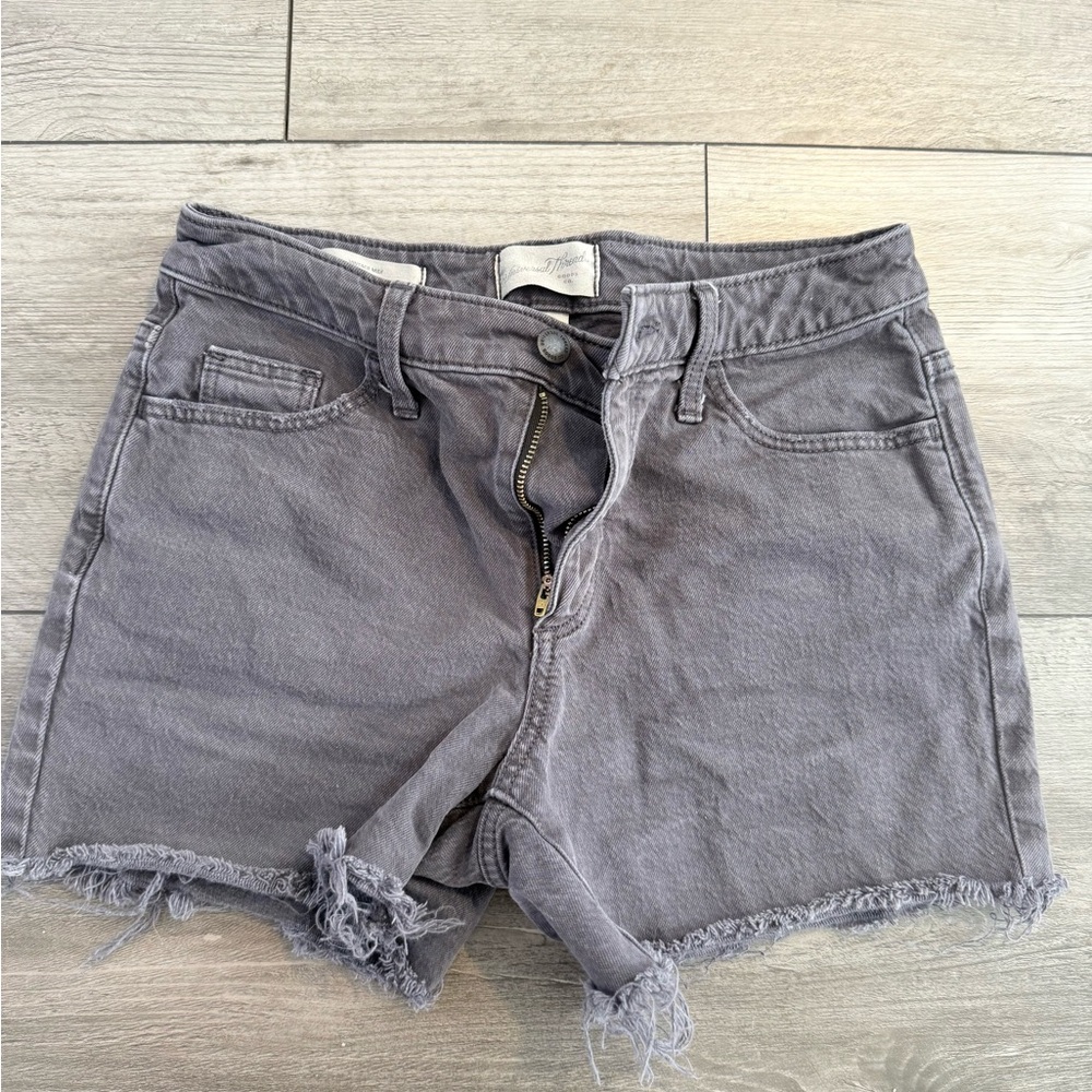 Women's Gray Denim Shorts